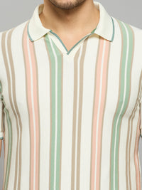 Men's Green Printed Slim Fit T-Shirts
