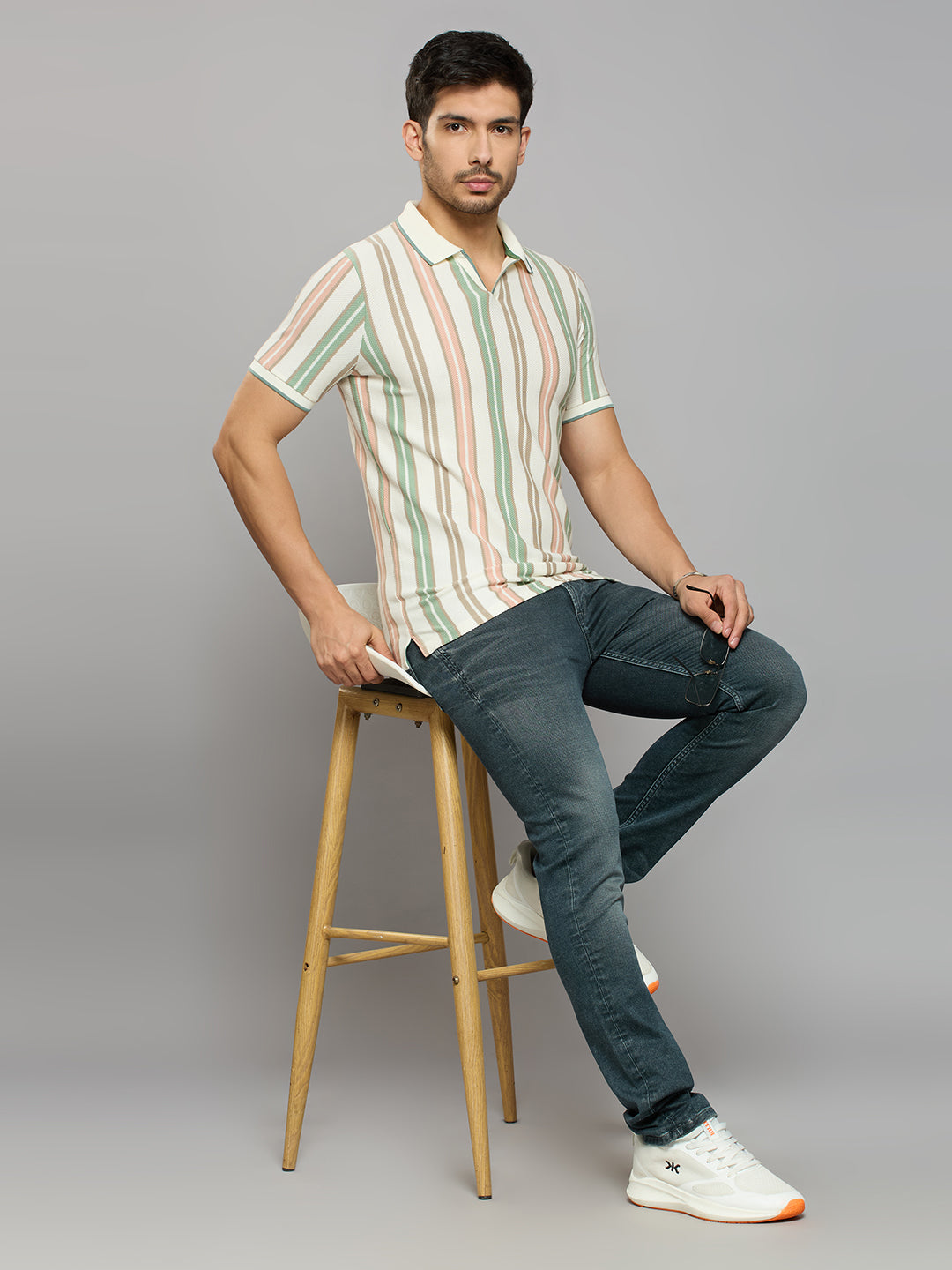 Men's Green Printed Slim Fit T-Shirts
