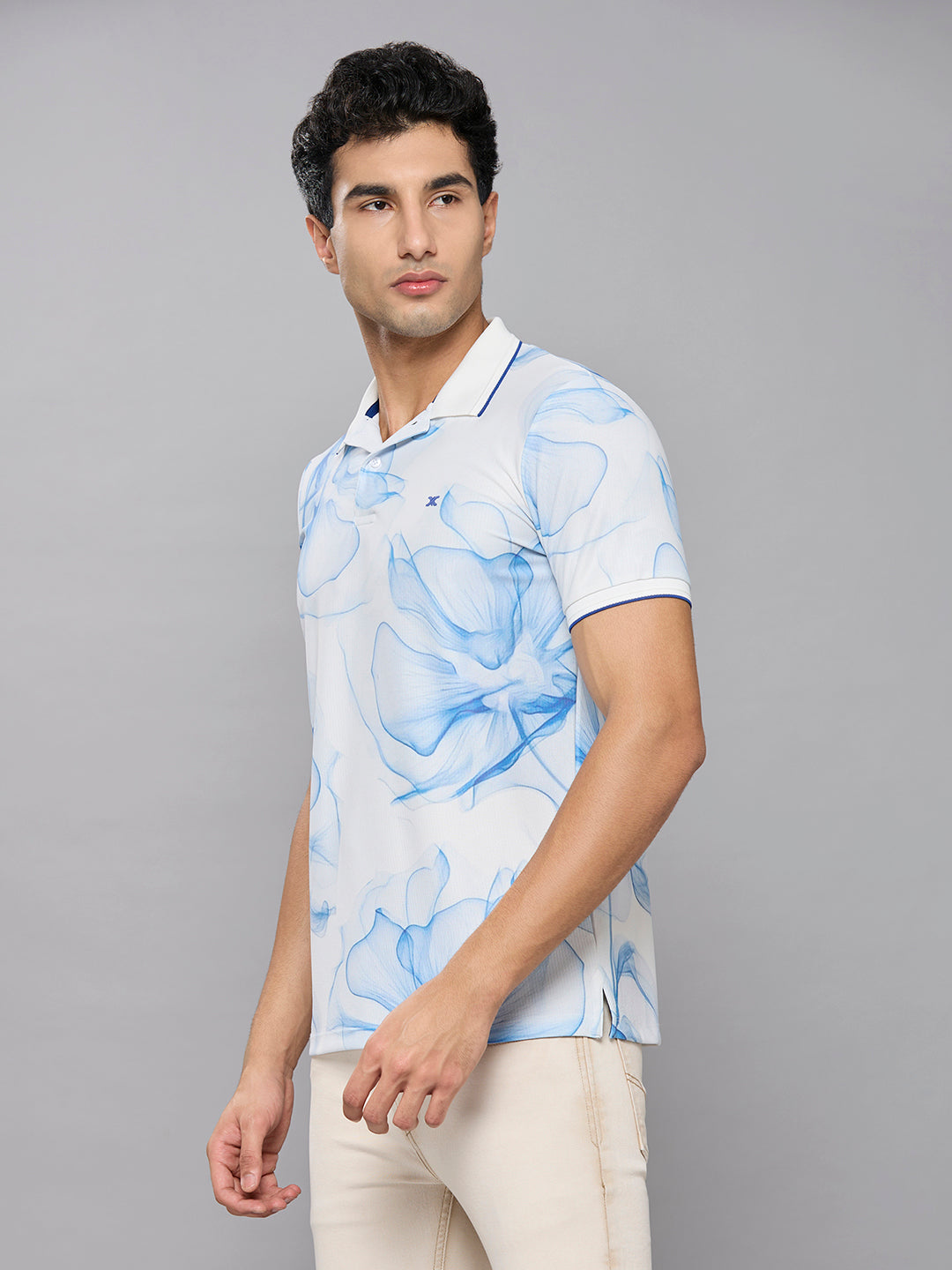 Men's White Printed Slim Fit T-Shirts