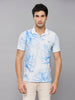 Men's White Printed Slim Fit T-Shirts