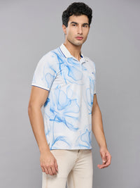 Men's White Printed Slim Fit T-Shirts