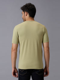Men's Green Printed Slim Fit T-Shirts