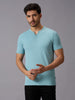 Men's Blue Printed Slim Fit T-Shirts