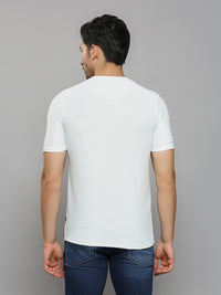 Men's Blue Printed Slim Fit T-Shirts