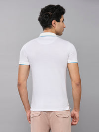 Men's White Printed Slim Fit T-Shirts