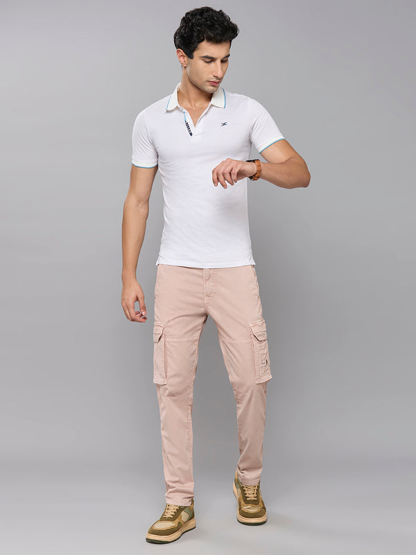 Men's White Printed Slim Fit T-Shirts