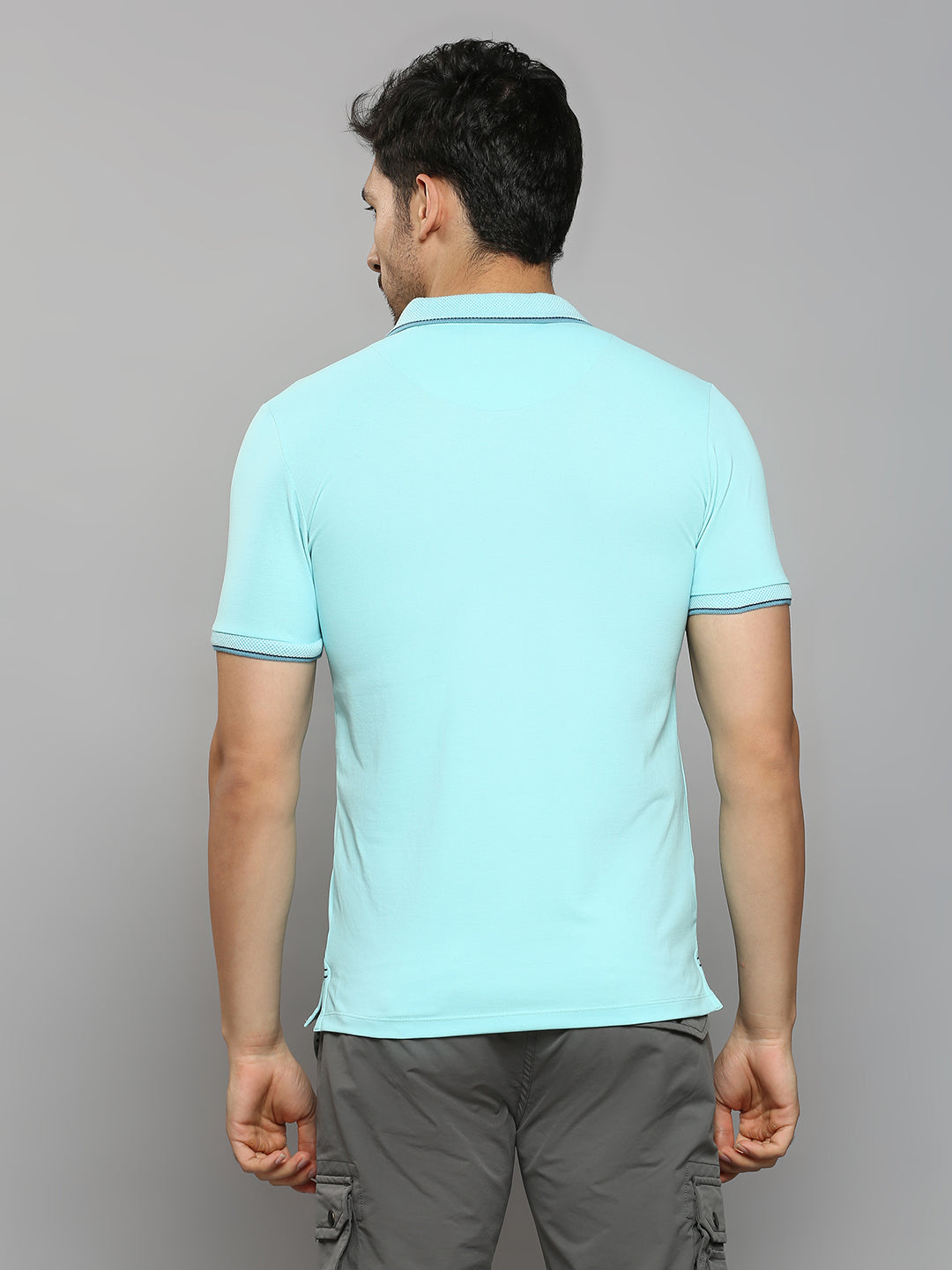 Men's Blue Printed Slim Fit T-Shirts