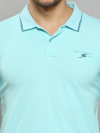 Men's Blue Printed Slim Fit T-Shirts