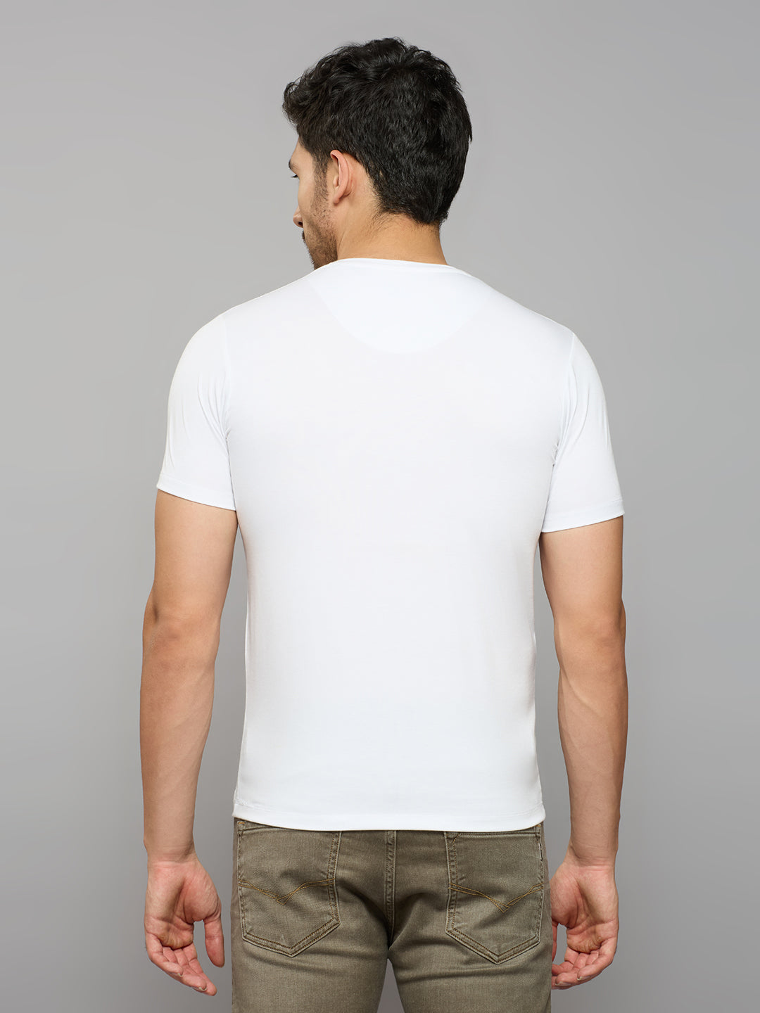Men's White Printed Slim Fit T-Shirts