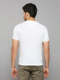 Men's White Printed Slim Fit T-Shirts
