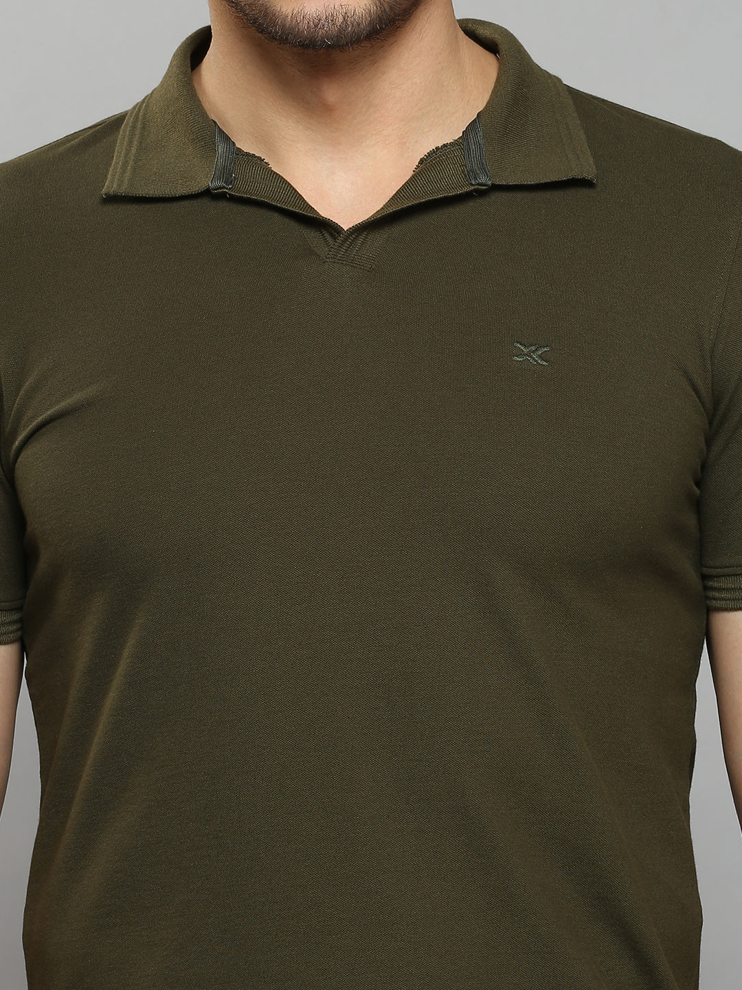 Men's Olive Printed Slim Fit T-Shirts