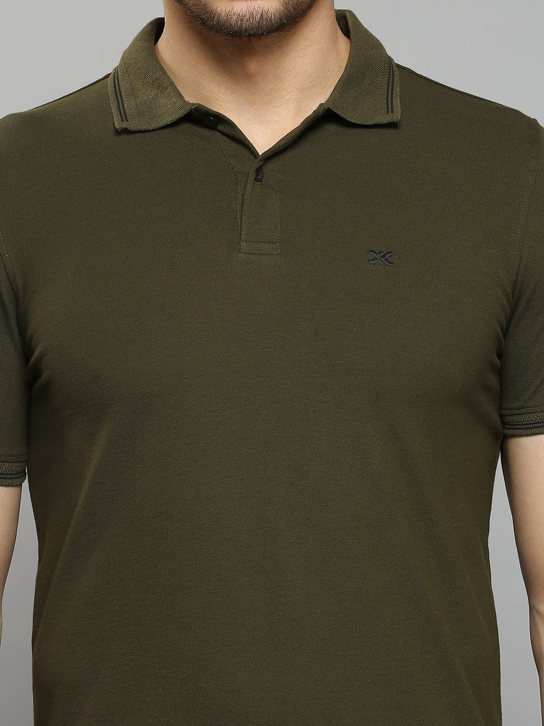 Men's Olive Printed Slim Fit T-Shirts