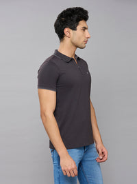 Men's Grey Printed Slim Fit T-Shirts