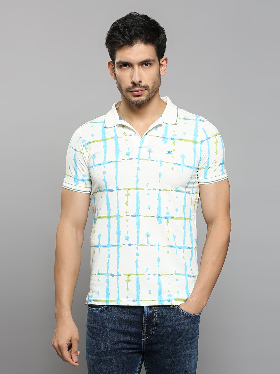 Men's White Printed Slim Fit T-Shirts