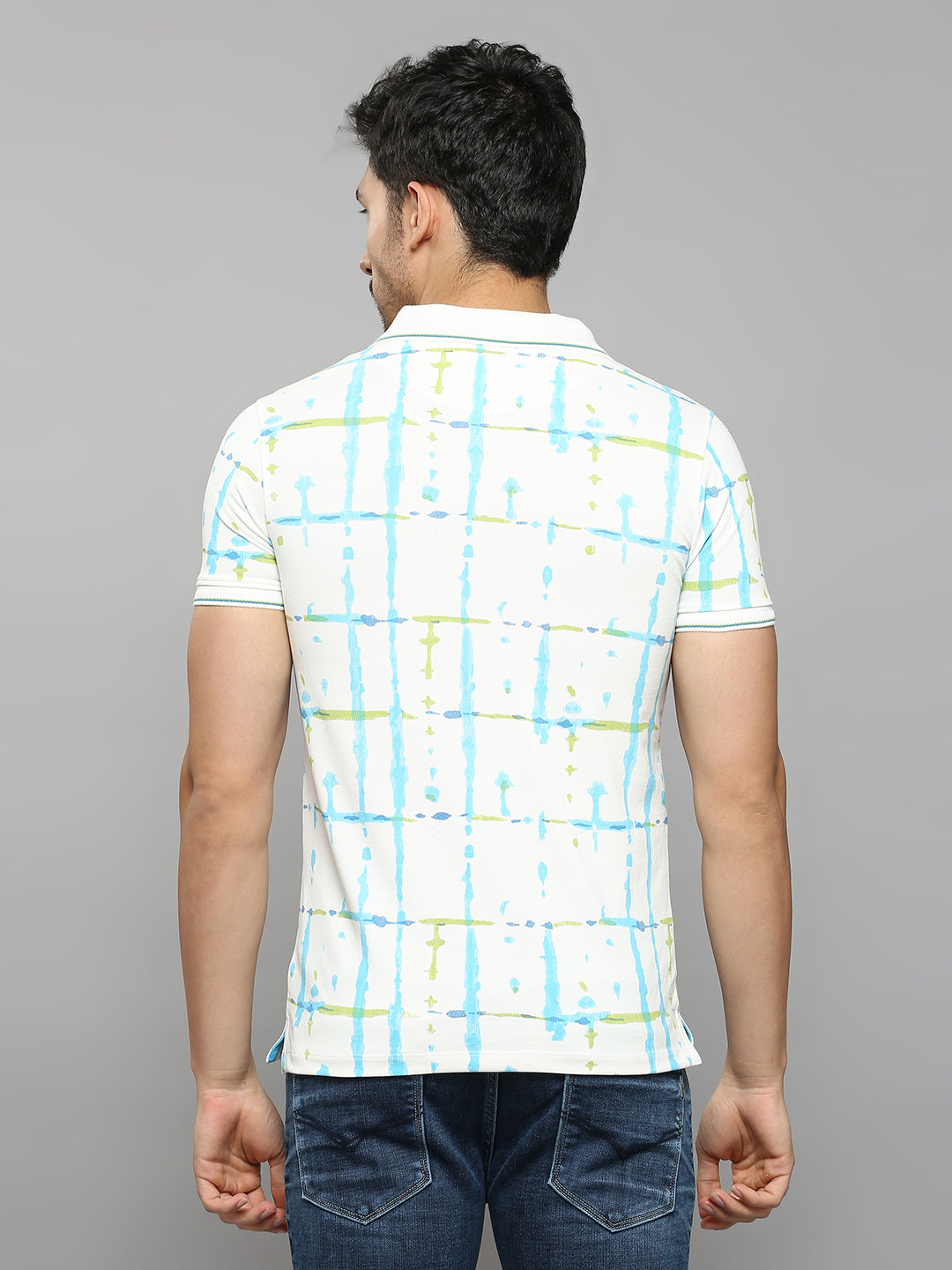 Men's White Printed Slim Fit T-Shirts