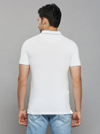 Men's White Printed Slim Fit T-Shirts