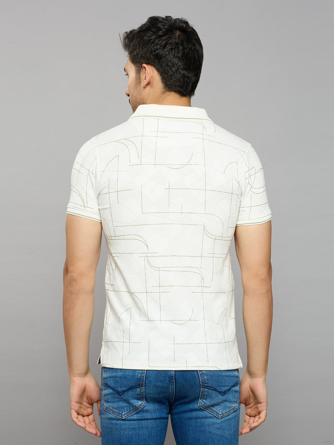 Men's White Printed Slim Fit T-Shirts