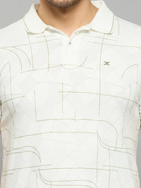 Men's White Printed Slim Fit T-Shirts