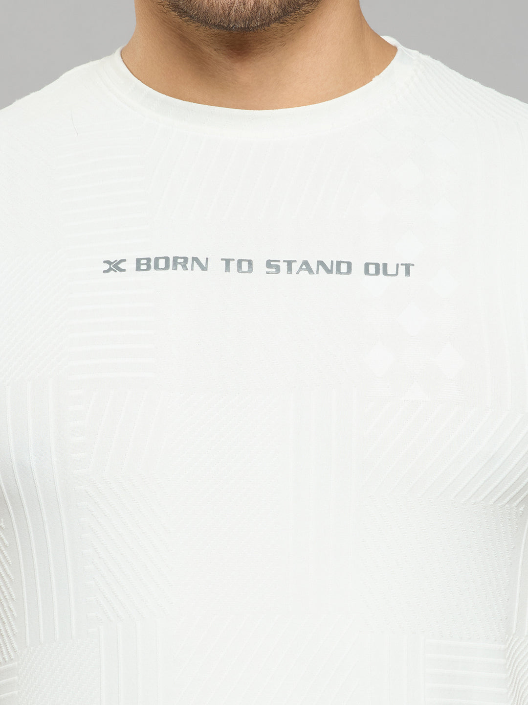 Men's White Printed Slim Fit T-Shirts