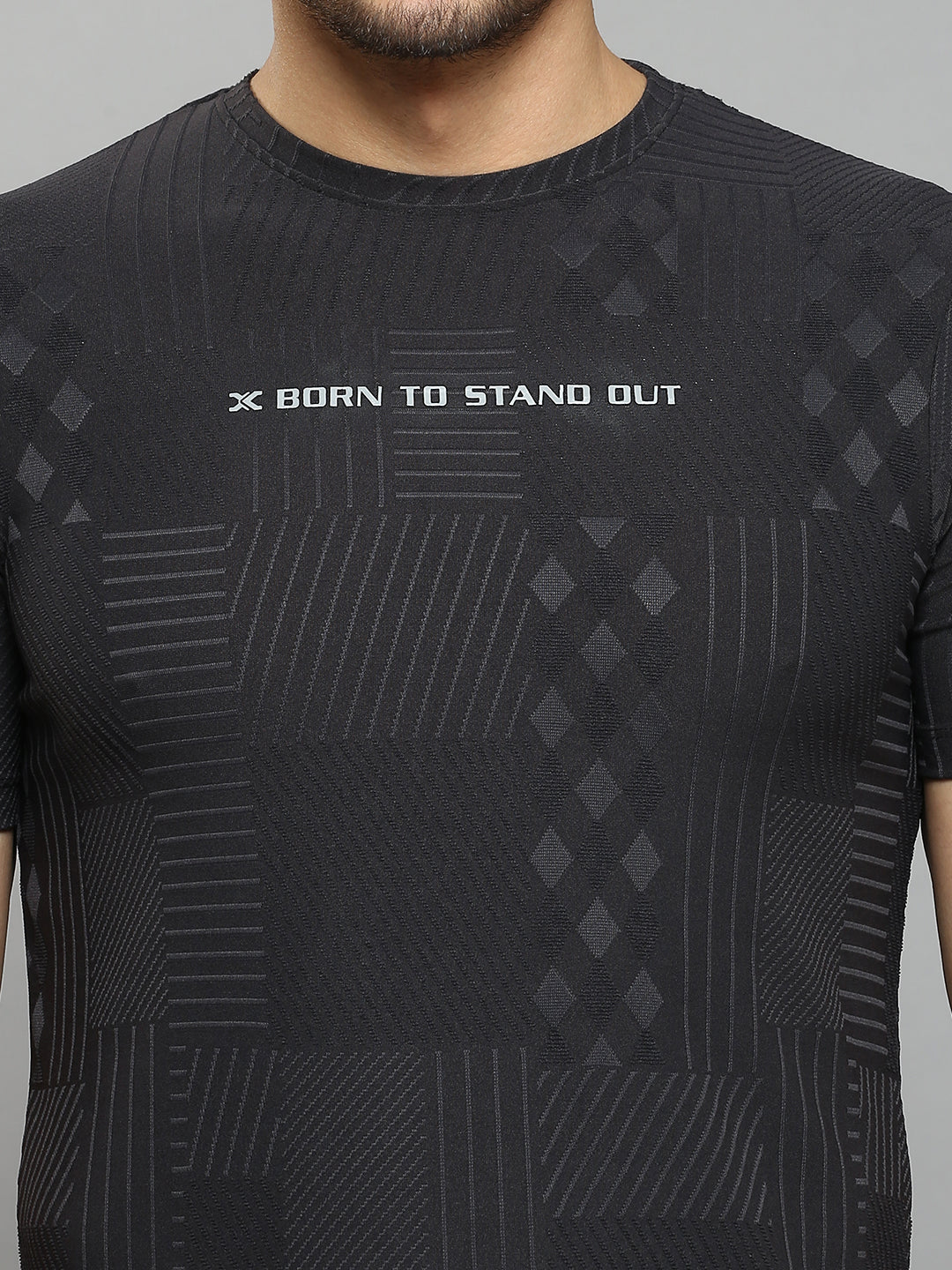 Men's Black Printed Slim Fit T-Shirts