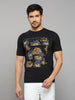 Men's Black Printed Slim Fit T-Shirts