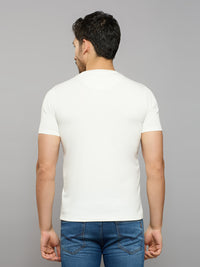 Men's White Printed Slim Fit T-Shirts