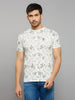 Men's White Printed Slim Fit T-Shirts