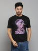 Men's Black Printed Oversized Fit T-Shirts