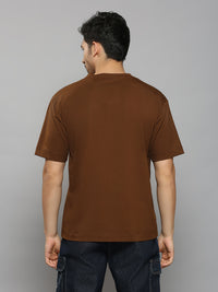Men's Brown Printed Oversized Fit T-Shirts