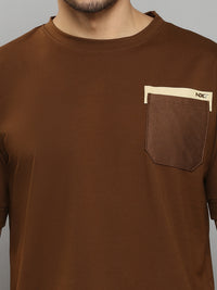 Men's Brown Printed Oversized Fit T-Shirts