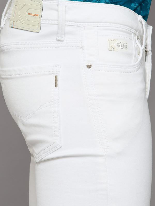 Men's White Slim Fit Jeans
