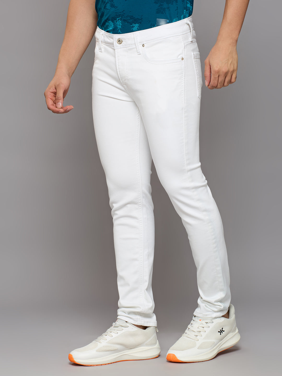 Men's White Slim Fit Jeans