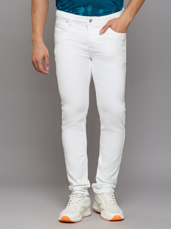Men's White Slim Fit Jeans