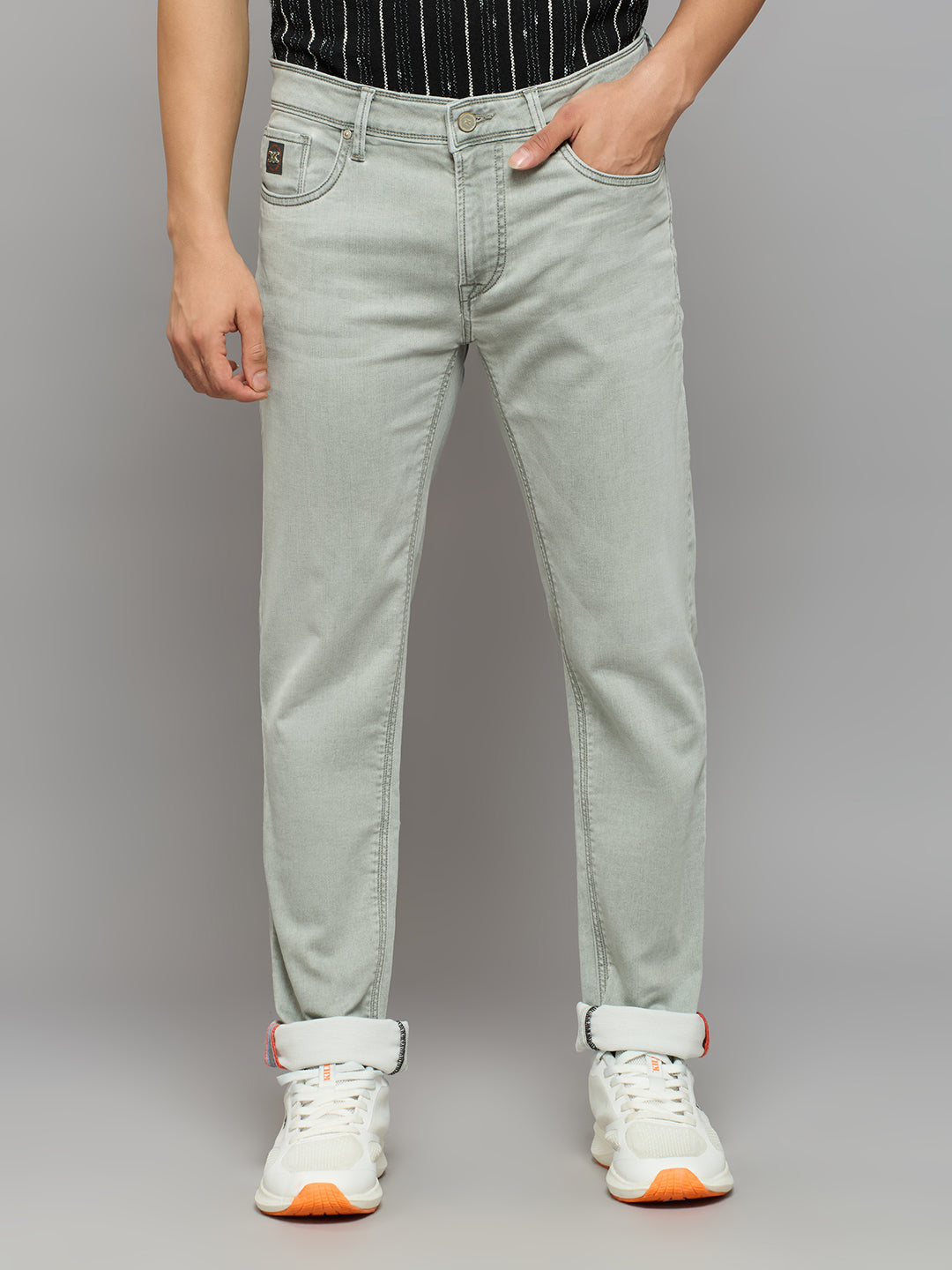 Men's Light Green Skinny Fit Jeans