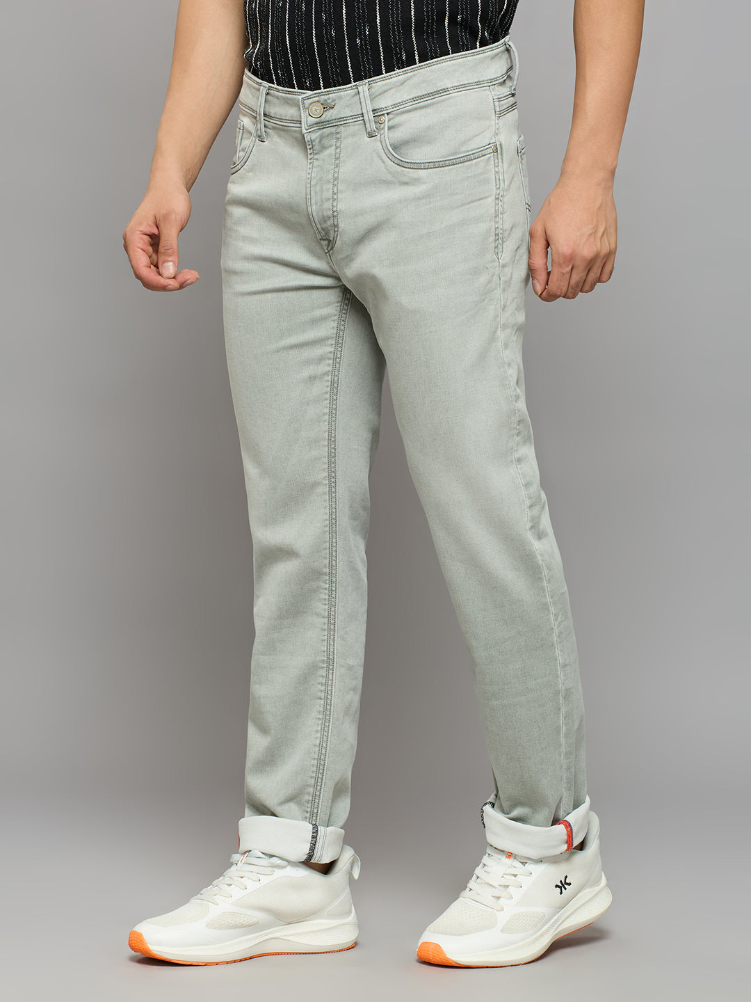 Men's Light Green Skinny Fit Jeans