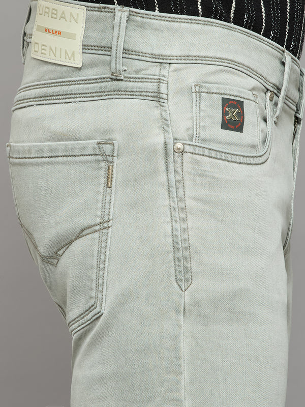 Men's Light Green Skinny Fit Jeans