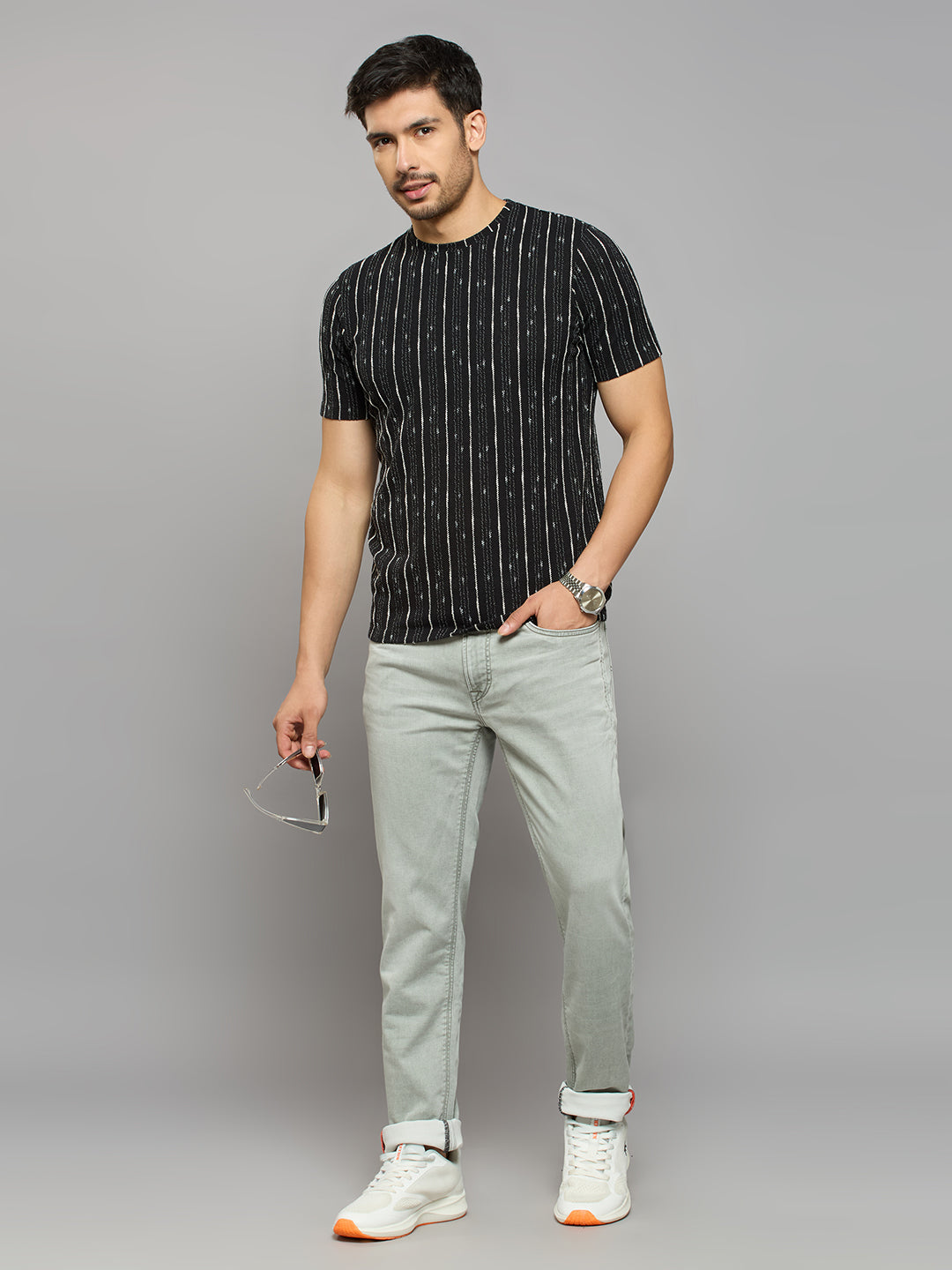 Men's Light Green Skinny Fit Jeans