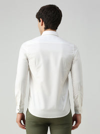 Men's White Solid Straight Fit Shirts