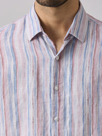 Men's Blue Stripe Slim Fit Shirts