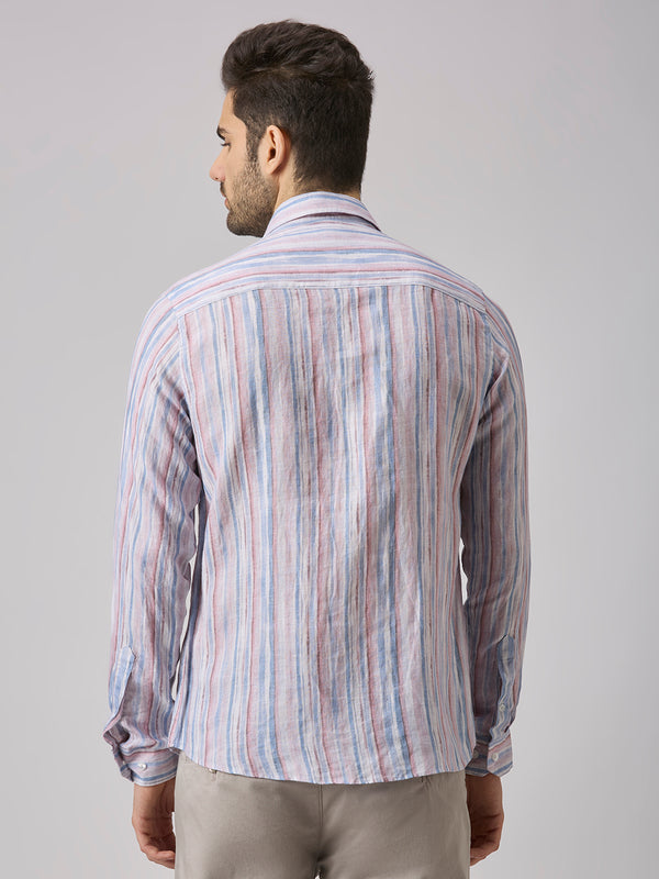 Men's Blue Stripe Slim Fit Shirts