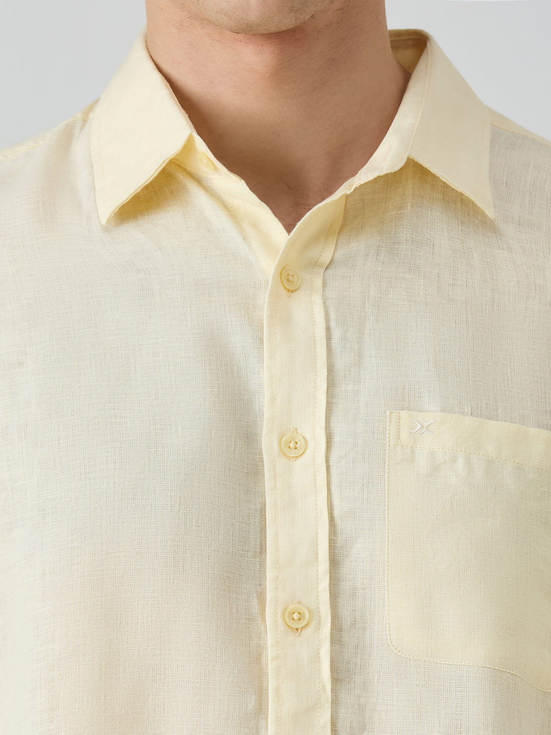 Men's Yellow Solid Slim Fit Shirts