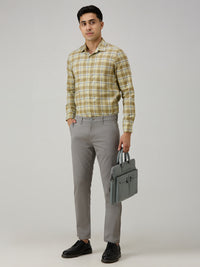 Men's Khaki Checks Slim Fit Shirts