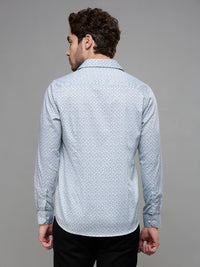 Men's Green Printed Slim Fit Shirts