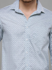 Men's Green Printed Slim Fit Shirts