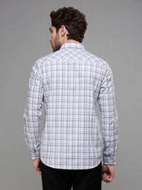 Men's Grey Checks Slim Fit Shirts