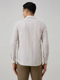 Men's Brown Stripe Slim Fit Shirts