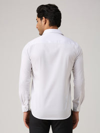 Men's White Solid Slim Fit Shirts