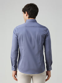 Men's Purple Solid Slim Fit Shirts