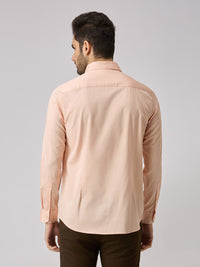 Men's Peach Solid Slim Fit Shirts