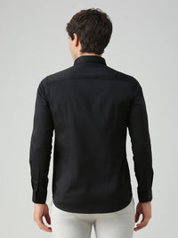 Men's Black Solid Slim Fit Shirts